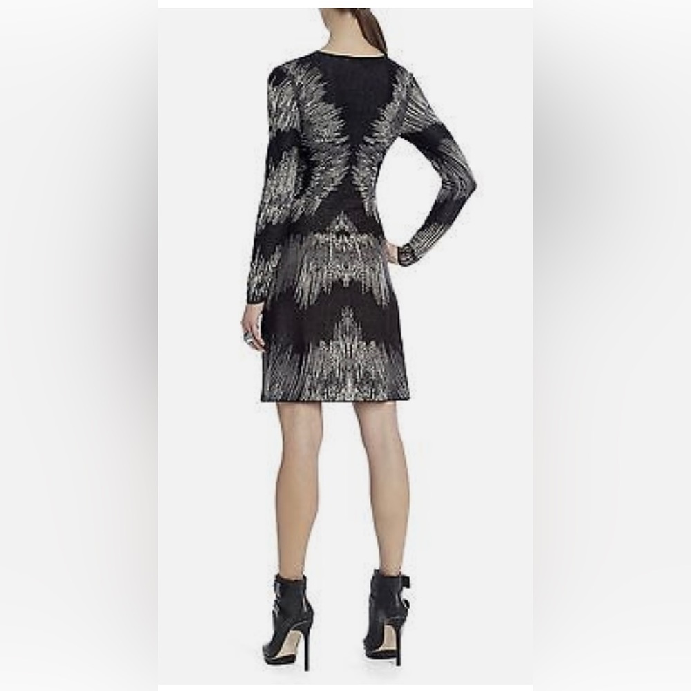 BCBGMAXAZRIA Electric Strokes A Line Jacquard Dress - Picture 2 of 7